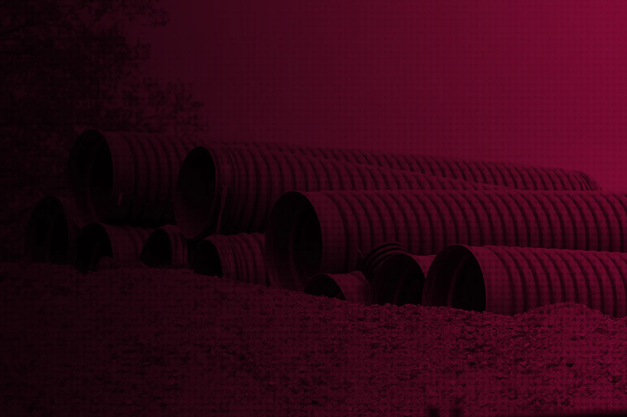 Drainage pipes Drainage pipes ready to go in on a site in Staffordshire