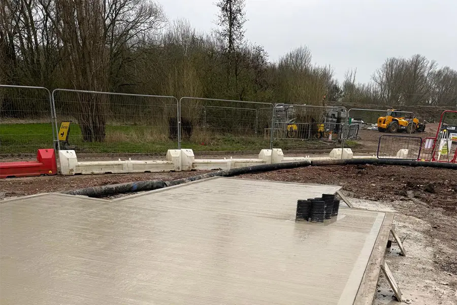 Concrete foundations on an EI Groundwork site