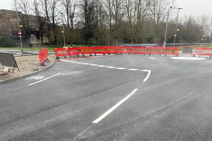 Tarmac and line marking work on an EI Groundwork site
